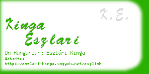 kinga eszlari business card